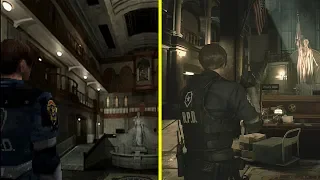 Resident Evil 2 Remake vs Original Side by Side Walkthrough Comparison