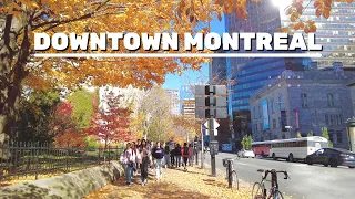 Beautiful Autumn Walk in Downtown Montreal - Part I