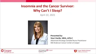 WEBINAR: Insomnia and the Cancer Survivor: Why Can’t I Sleep?