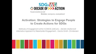 Brainstorming Session 01:  Activation - Strategies to Engage People to Create Actions for the SDGs