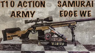 Review Sniper T10 Action Army (AAC) / GBB Samurai Edge WE  /| MEUS EQUIPAMENTOS NOVOS