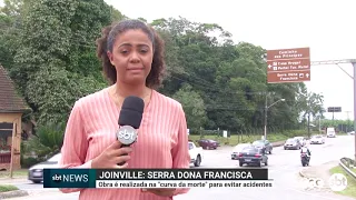 Serra Dona Francisca: obra é realizada na "curva da morte" para evitar acidentes