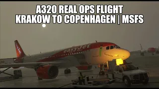 MSFS 2020 - A320 Real Ops - Krakow to Copenhagen (Windy Day!) | A320NX & VATSIM