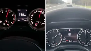 Nissan Qashqai 1.3 158hp vs. VW Arteon 1.5 tsi  Tacho video