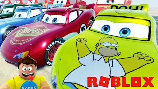 ROBLOX HOMER SIMPSON LIGHTNING MCQUEEN RAMP JUMP !  || Roblox  Gameplay || Konas2002