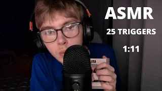 ASMR 25 TRIGGERS IN 1:11 NOT A WORLD RECORD