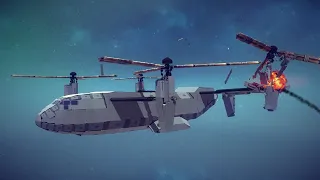 Redesigned V-44 Quad Tiltrotor Crashed and Shot Down by Guided Missiles | Besiege