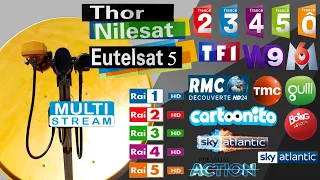 أخيرااا قمر يوتلسات 5 بجميع قنواته مع نايل سات وثور Multistream