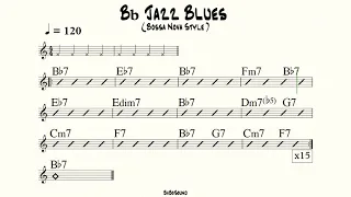 Bb Jazz Blues Bossa Nova Style Backing Track (BPM 120)