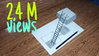 How to draw 3D optical illusions, stair holes and floating cubes for beginners