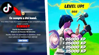 J'ai passé 24 HEURES à ESSAYER de me faire BAN À VIE de Fortnite... (glitch xp illimité)