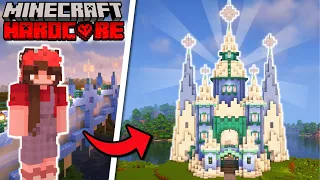 I built an ICE CASTLE in Hardcore Minecraft Episode 25 ❄