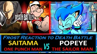 "HOLY CRAP This Is Epic" Frost Reaction to: Death Battle "Popeye vs Saitama" | Season 8 Finale