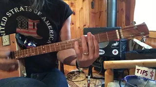 Space Trucking Deep Purple lesson for 3 string Cigar Box Guitar