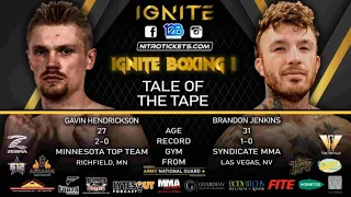 Ingite Boxing 1 Gavin Hendrickson vs Brandon Jenkins