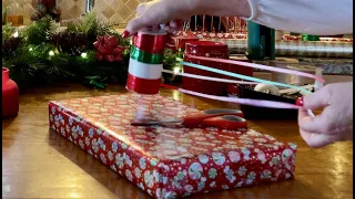 Gift Wrapping Christmas presents! (No talking Version) Taping, cutting & paper crinkles ASMR