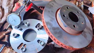 Special lathe technique innovation, disc brake alignment without indicator dial