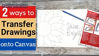 2 Ways How To Transfer Drawings To Canvas✏️ 🖼️  (with & without transfer paper /graphite paper)