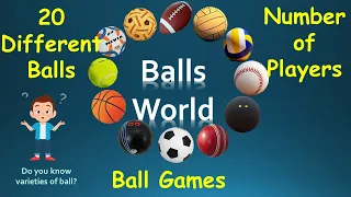 Different types of balls|indoor and outdoor game balls|Balls World |players in ball game-Kids Entry.