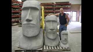 Making a Moai statue from Easter Island