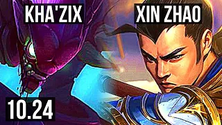 KHA'ZIX vs XIN ZHAO (JUNGLE) | 10/0/2, 2.1M mastery, Legendary, 300+ games | NA Diamond | v10.24