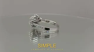 ผลงานสั่งทำของทางร้าน ( Make to Order ) Diamond Halo Ring WhiteGold โดย  @Simple Jewelry