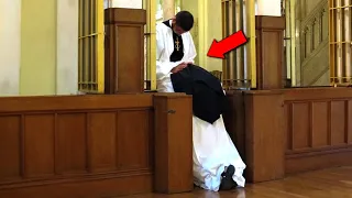 Priest Didn't Know A Camera Was Watching Him, Then He Did Something Extremely Shocking To The Nun!