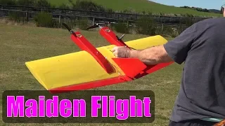 GremTwin crazy RC plane, maiden flight