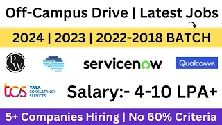 Off-Campus Drive | Full Time Jobs | 2024 | 2023 | 2022-2018 BATCH | Salary:- 4-10 LPA | Apply Now