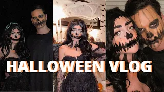 HALLOWEEN VLOG! Scary Makeup, Pumpkin carving, Halloween Decor