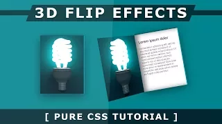 3D Flip Hover Effects - CSS3 Hover Effects - Pure Html CSS 3D Flipping Image - Html5 CSS3 Tutorial
