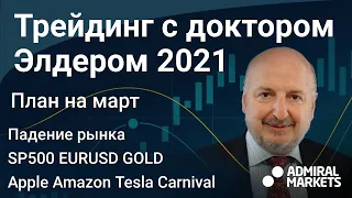 Александр Элдер 2021 / План на март / SP500 EURUSD GOLD Apple Amazon Tesla Carnival PayPal SNAP