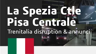 Trenitalia & Mercitalia with train failure & announcements at La Spezia Centrale & Pisa Centrale HD