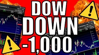 THE STOCK MARKET WENT DOWN 1,000 POINTS! – My Watchlist – How To Trade A Market Crash / Volatility