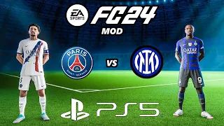 FC 24 PSG - INTER MILAN | PS5 MOD 24/25 Ultimate Difficulty Career Mode HDR Next Gen