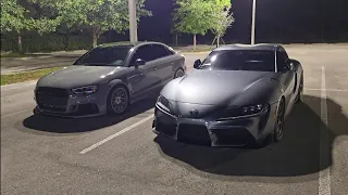 2021 Toyota Supra FBO E85 vs 2018 Audi RS3 Bolt Ons OTS E85