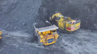 Work at Belaz at a coal mine in Siberia