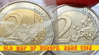 Error coin, 2 euro Germany, Old map of Europe