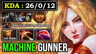 NEW MACHINE GUN 1st Boots Global Ganker Lina Crazy Pure Damage Even AM Can't Do Anything DotA 2