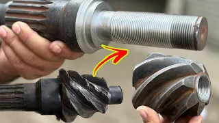 The Most Historical Repairing Of Broken Gear Pinion From Technically Thread Method || Must Watch