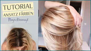 Blonden ANSATZ selber FÄRBEN & aufhellen - TUTORIAL für weichen Übergang und frische Haarfarbe ❤