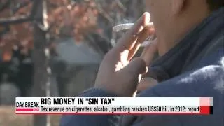 Tax revenue on cigarettes, alcohol, gambling reaches US$50 bil. in 2012: report