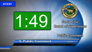 Santa Cruz Board of Supervisors 4/13/21