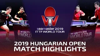 Xu Xin/Liu Shiwen vs Adam Szudi/Szandra Pergel | 2019 Hungarian Open Highlights (1/4)