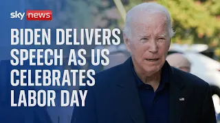 US President Joe Biden delivers Labor Day speech in Philadelphia