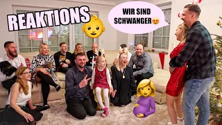 REAKTIONEN auf unsere Schwangerschaft 🤰😍 Familie & Freunde reagieren, dass wir SCHWANGER sind 👶🥳