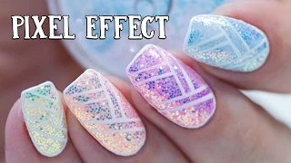 PIXEL EFFECT Cinderella & Geometric Nail Art | Indigo Nails