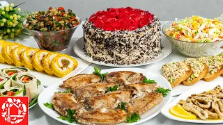 Festive MENU for Birthday! Cooking 8 dishes: Cake, Salads, Appetizers and Hot
