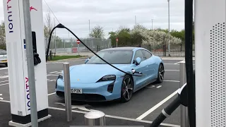 PORSCHE IONITY 350kW SUPER FAST CHARGING ON A PORSCHE TAYCAN 4S