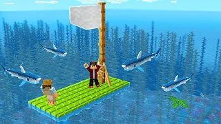 PERDIDO EM ALTO MAR NO MINECRAFT (RAFTCRAFT)